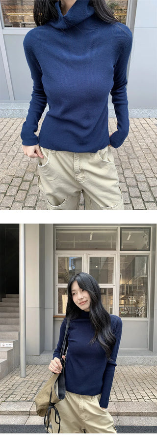 turtleneck slim sweater