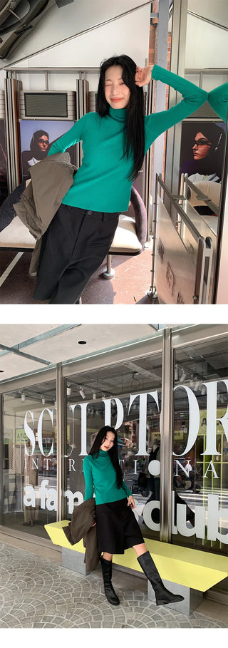 turtleneck slim sweater