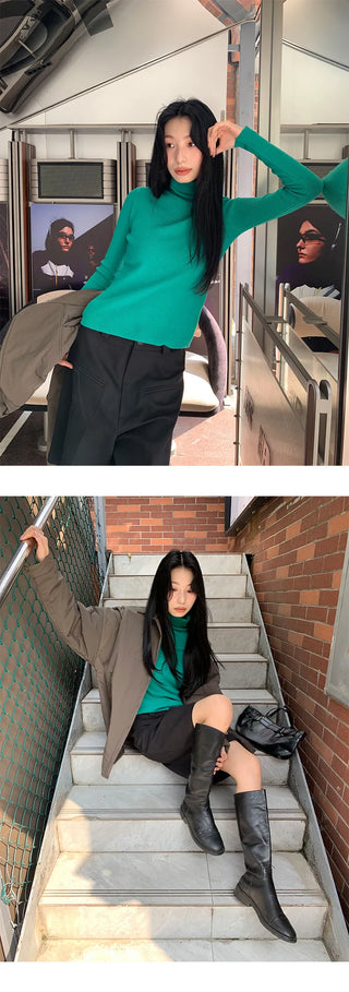 turtleneck slim sweater