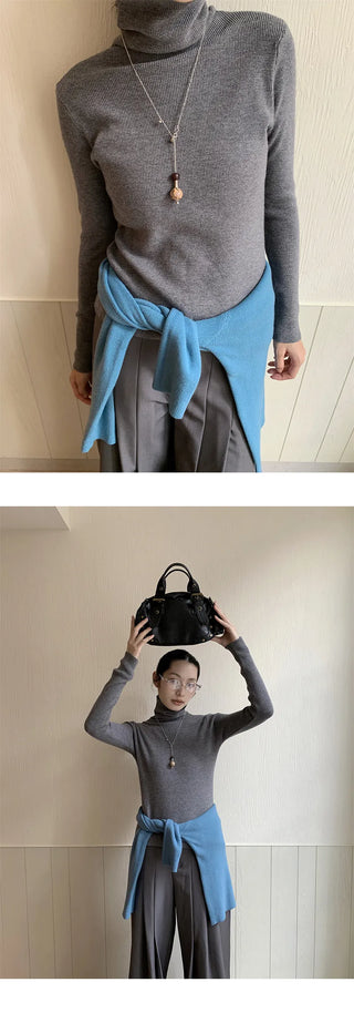 turtleneck slim sweater