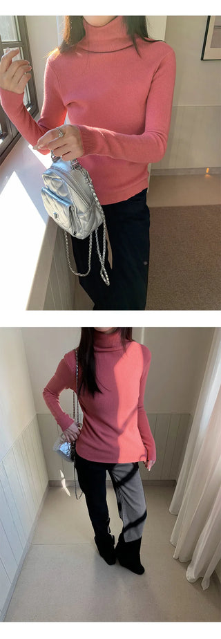 turtleneck slim sweater