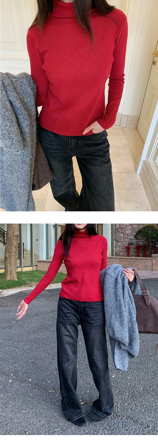 turtleneck slim sweater