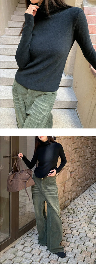 turtleneck slim sweater