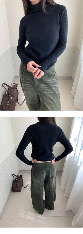 turtleneck slim sweater