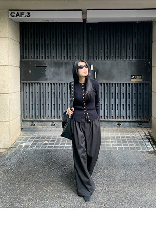 metal button sweater