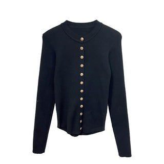 metal button sweater