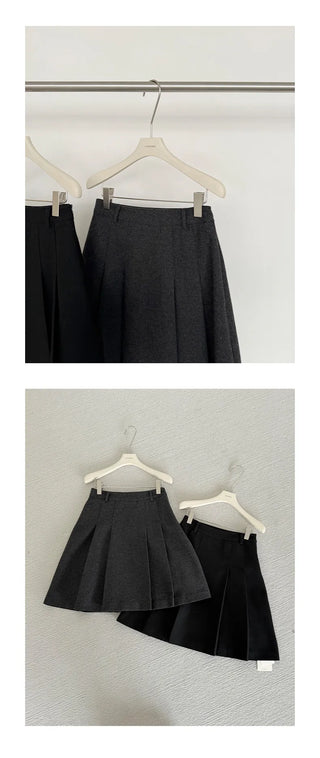 pleated wool skirt