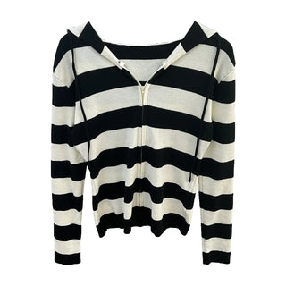 striped zip hoodie