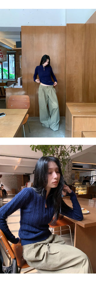 zip turtleneck sweater