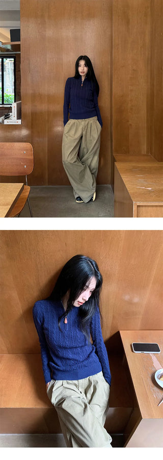 zip turtleneck sweater