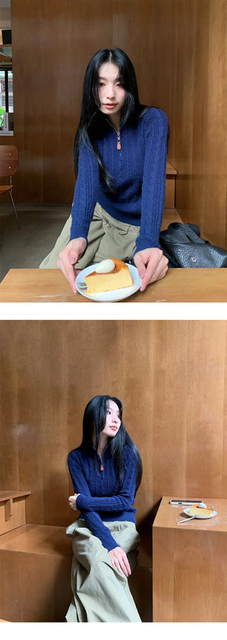 zip turtleneck sweater