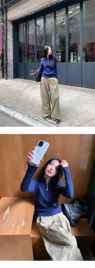 zip turtleneck sweater