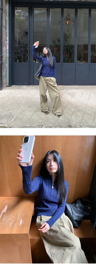 zip turtleneck sweater