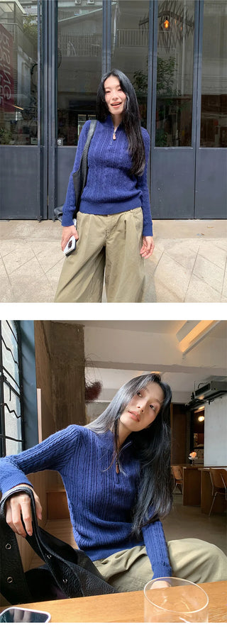 zip turtleneck sweater