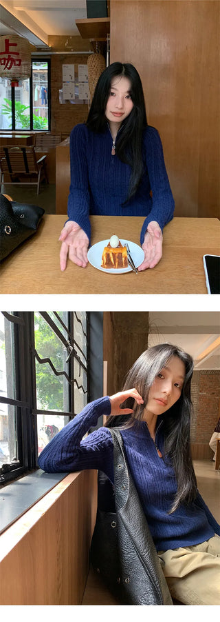 zip turtleneck sweater