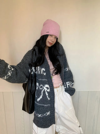 bowknot hood sweater