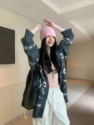 bowknot hood sweater