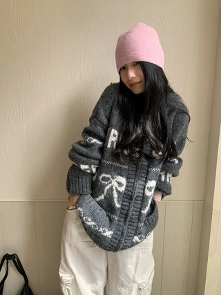 bowknot hood sweater