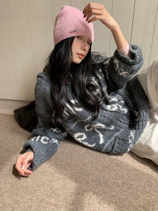 bowknot hood sweater