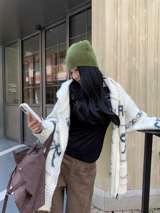 bowknot hood sweater