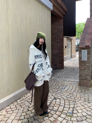 bowknot hood sweater