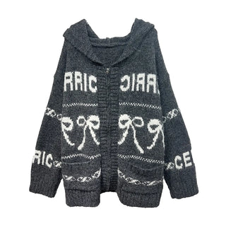 bowknot hood sweater