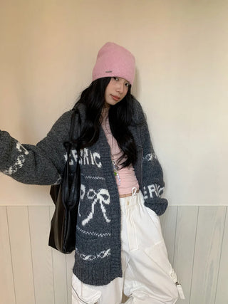 bowknot hood sweater