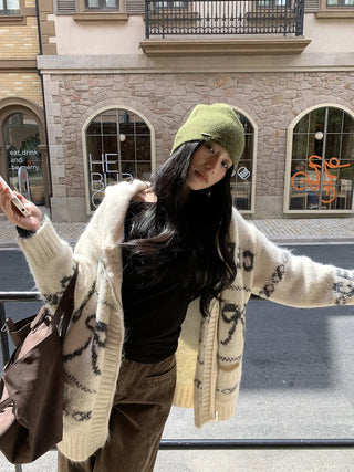 bowknot hood sweater