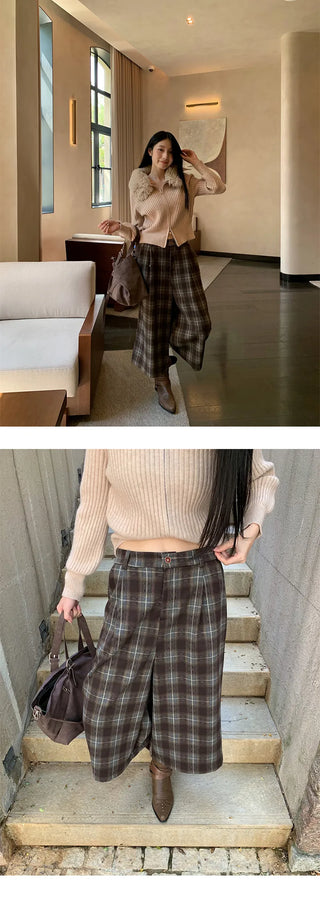 plaid wool pants