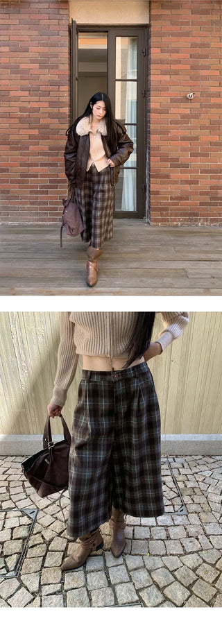 plaid wool pants