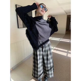 plaid wool pants