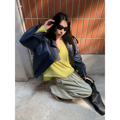 PU leather jacket