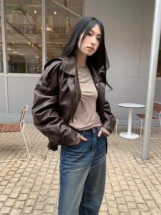 PU leather jacket