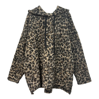 leopard stud hoodie