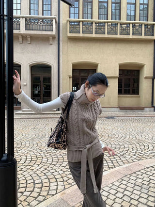 turtleneck knit vest