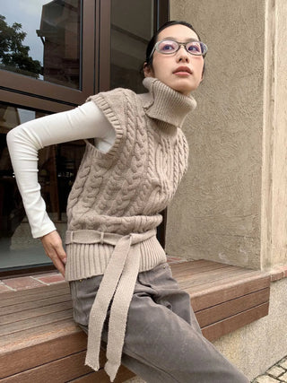 turtleneck knit vest