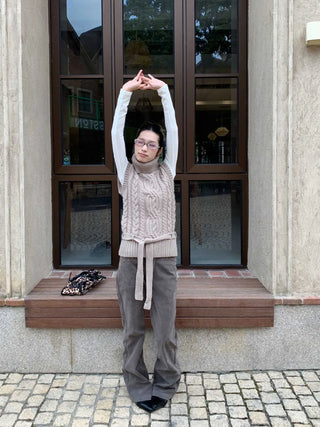 turtleneck knit vest