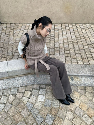 turtleneck knit vest