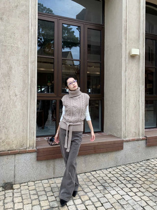 turtleneck knit vest