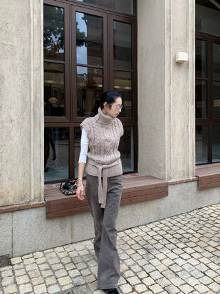 turtleneck knit vest