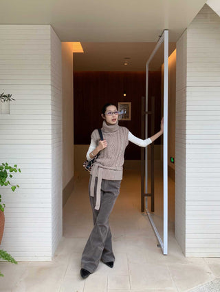 turtleneck knit vest