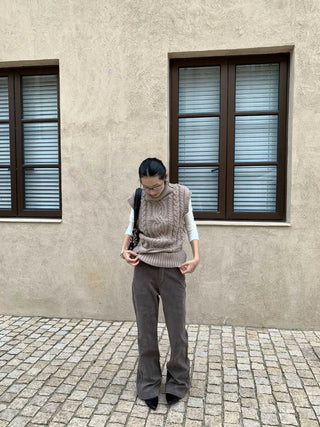 turtleneck knit vest