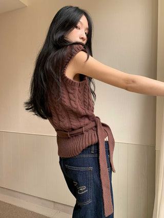 turtleneck knit vest