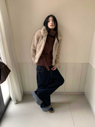 turtleneck knit vest