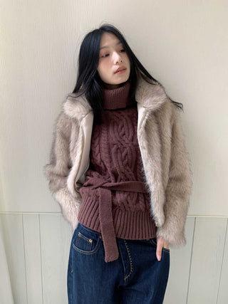 turtleneck knit vest