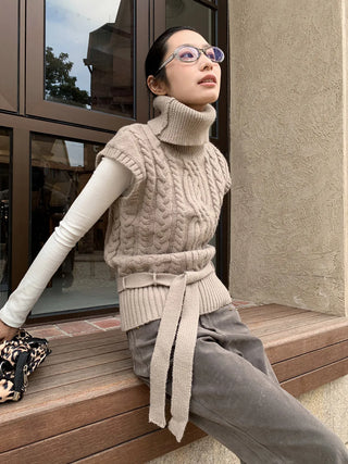 turtleneck knit vest