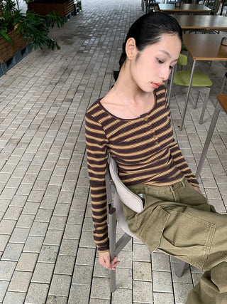 striped long tee
