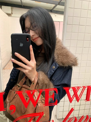 denim fur jacket
