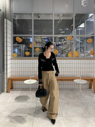 pleated wide pants