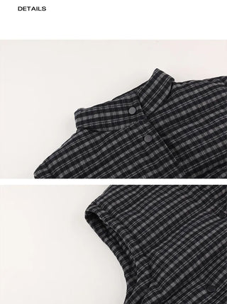 plaid down vest